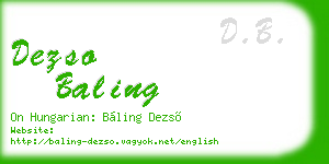 dezso baling business card