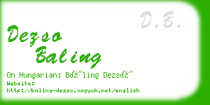 dezso baling business card